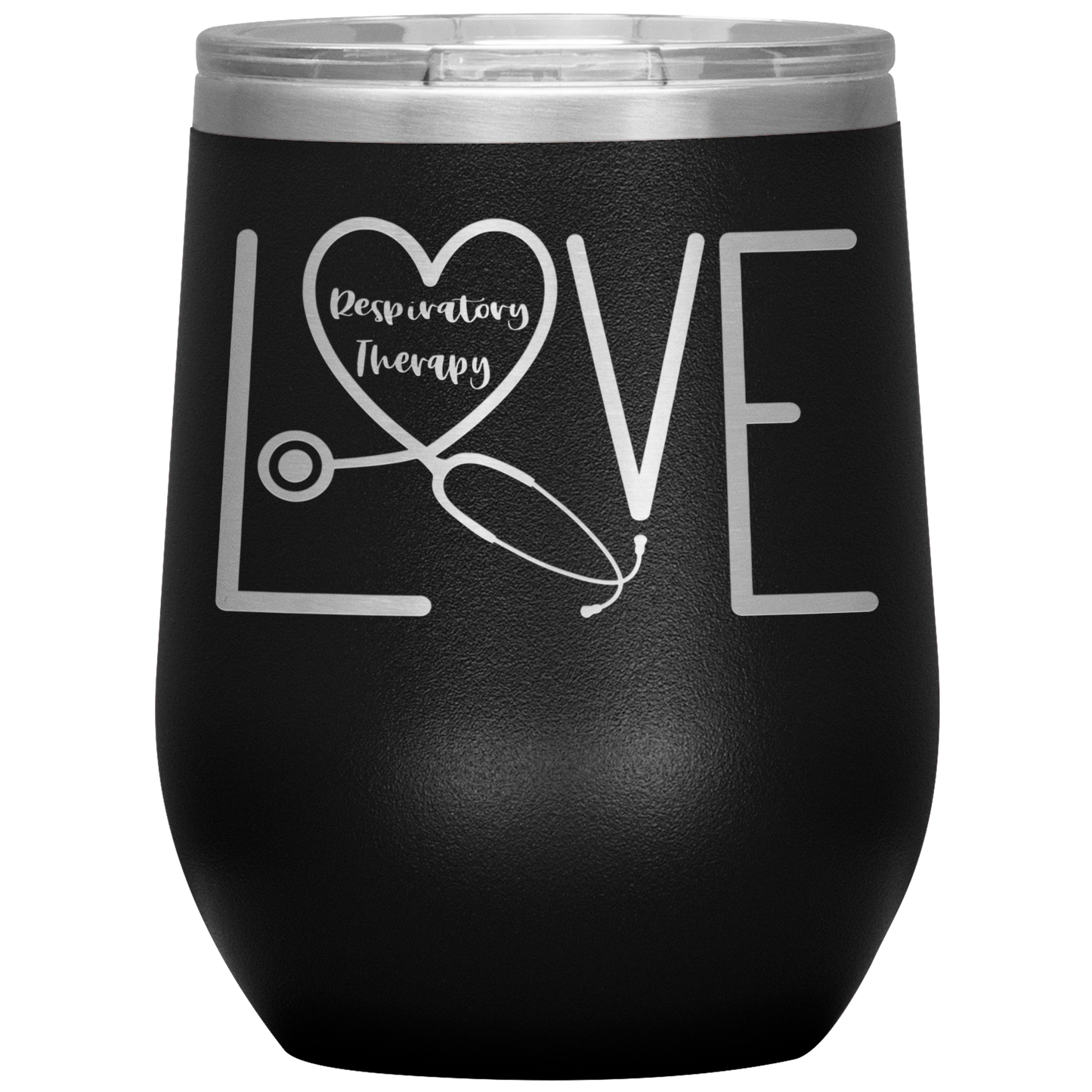 RT Swagger | Respiratory Therapy Love 12 oz Wine Tumbler-Wine Tumbler-TD Gift Solutions.com