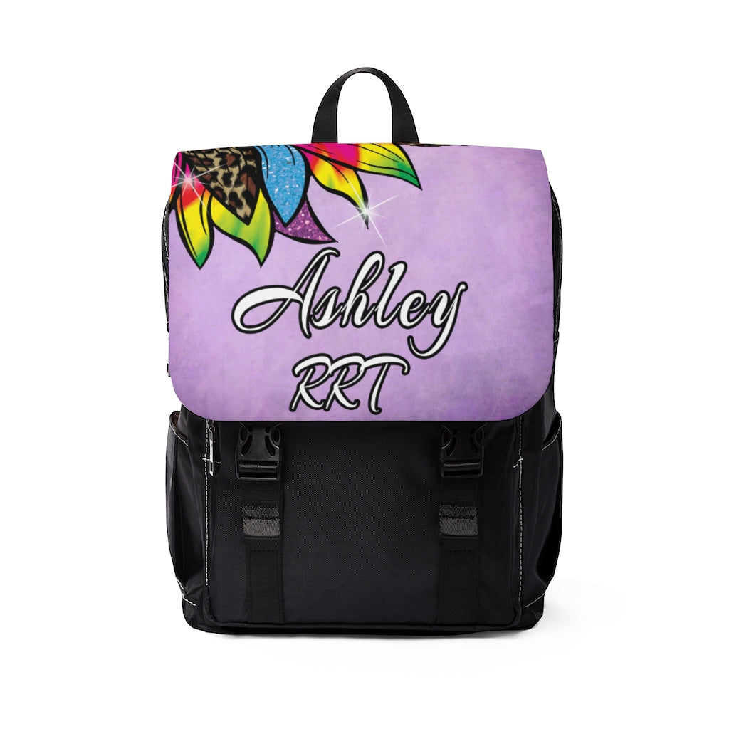 Respiratory Care Week Gifts | Personalized Purple and Black Casual Shoulder Backpack-TD Gift Solutions.com