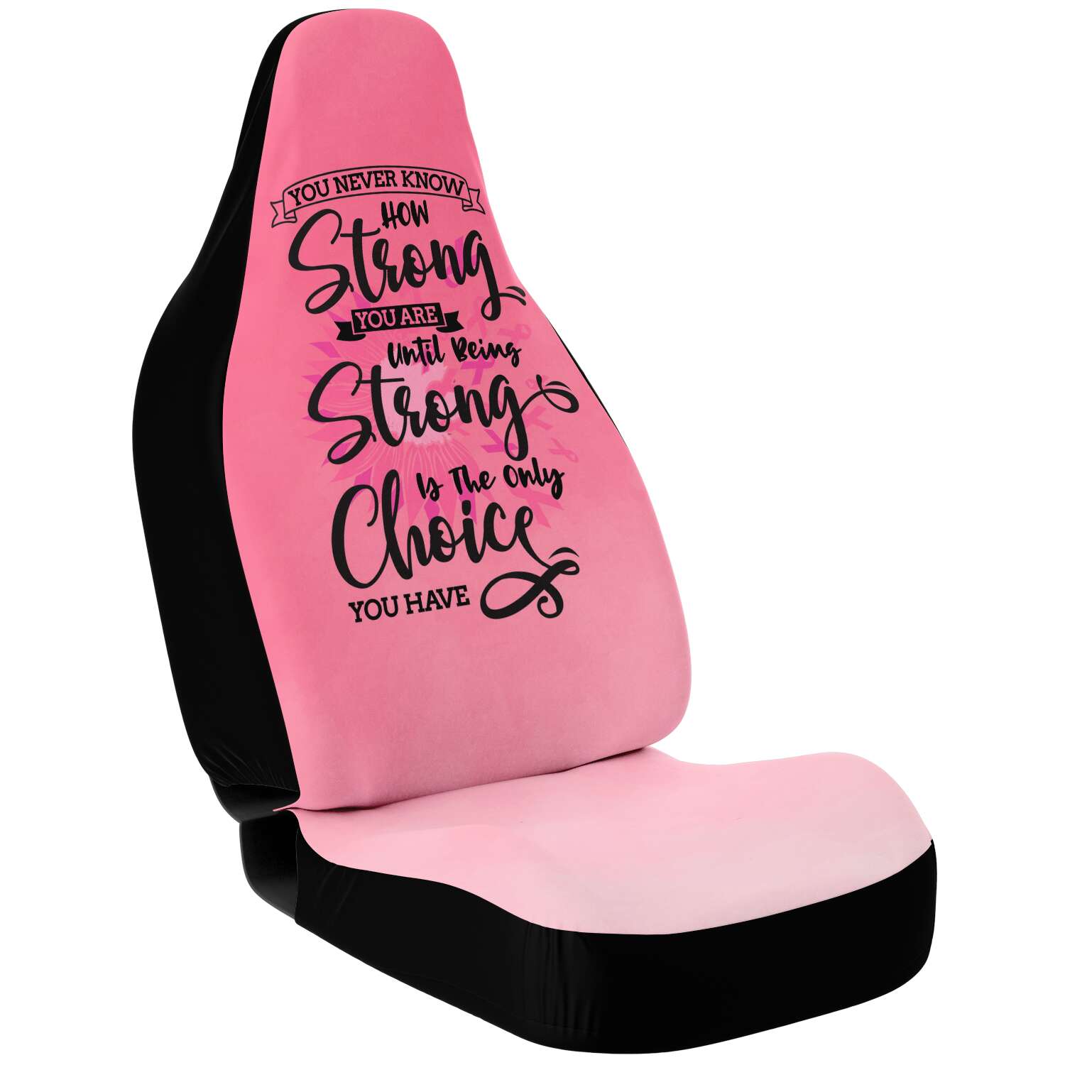 Sunflower Car Seat Covers | You Never Know How Strong You Are Breast Cancer Car Seat Cover-Car Seat Cover - AOP-TD Gift Solutions.com