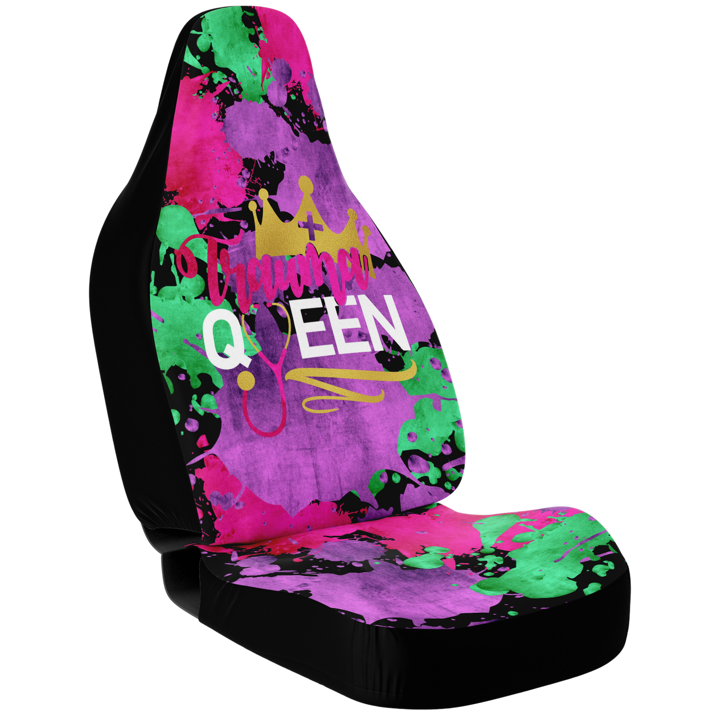 Nurse Car Seat Covers | Trauma Queen Paint Splat Nurse Car Seat Cover-Car Seat Cover - AOP-TD Gift Solutions.com