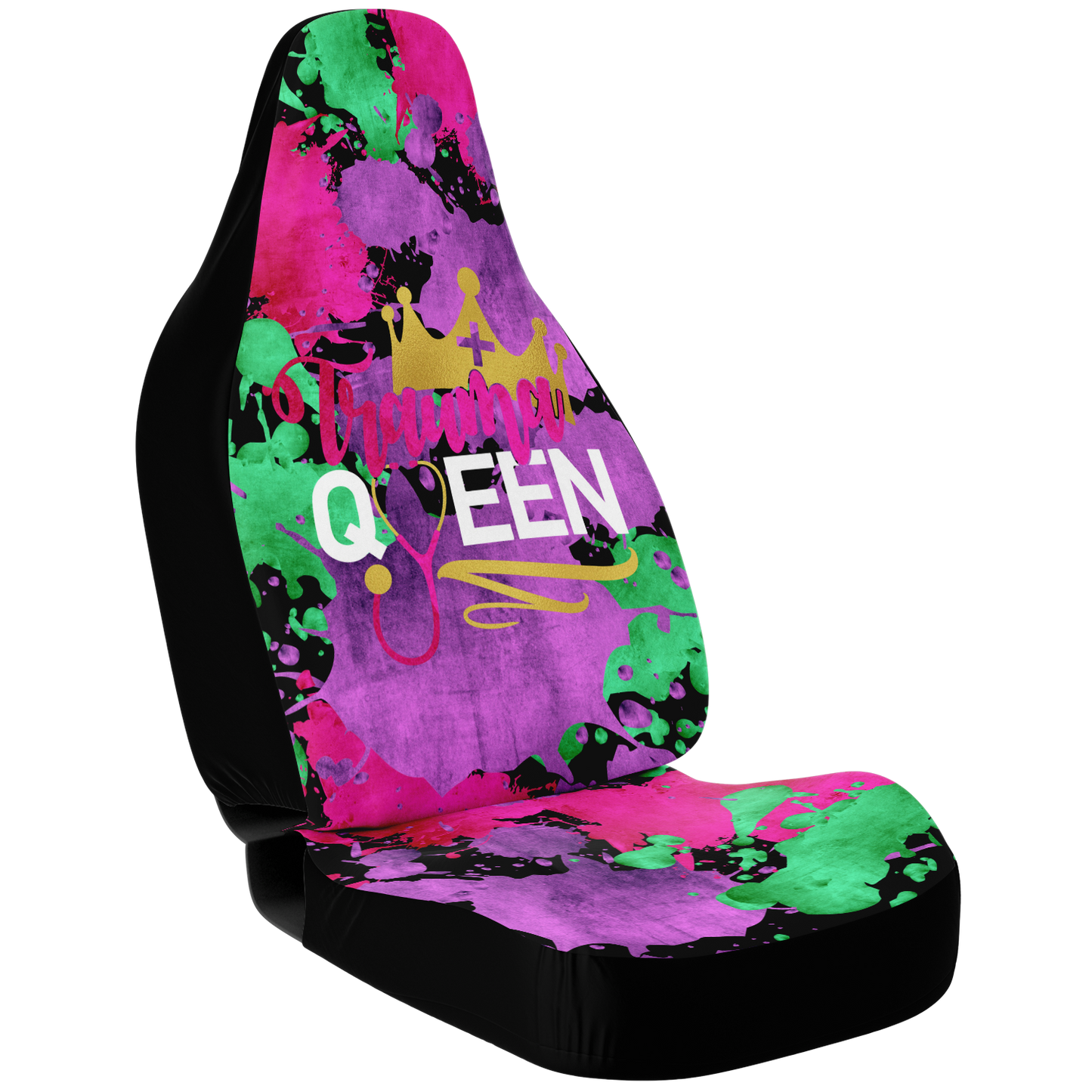 Nurse Car Seat Covers | Trauma Queen Paint Splat Nurse Car Seat Cover-Car Seat Cover - AOP-TD Gift Solutions.com