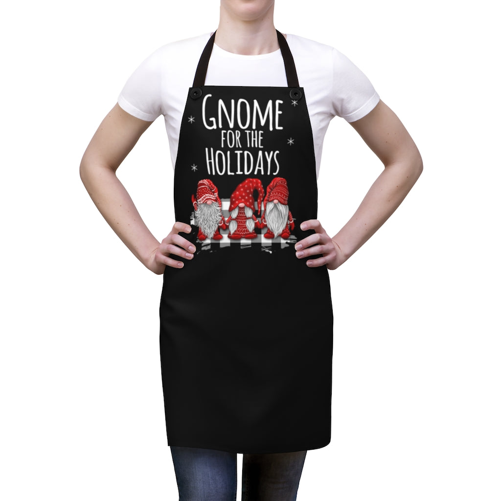 Black Aprons | I'll Be Gnome For The Holidays Christmas Apron-Aprons-TD Gift Solutions.com