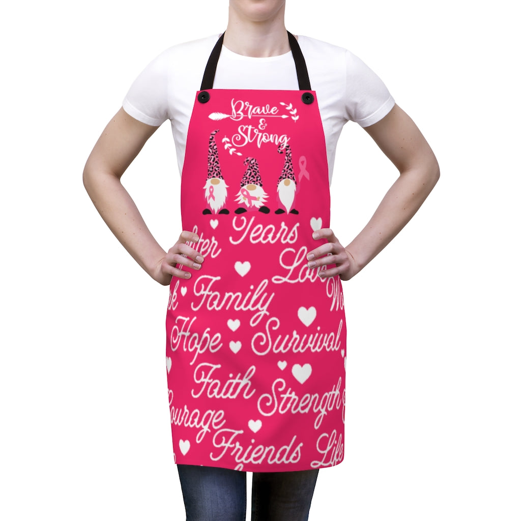 Aprons For Women | Breast Cancer Awareness Gnome Apron-Accessories-TD Gift Solutions.com