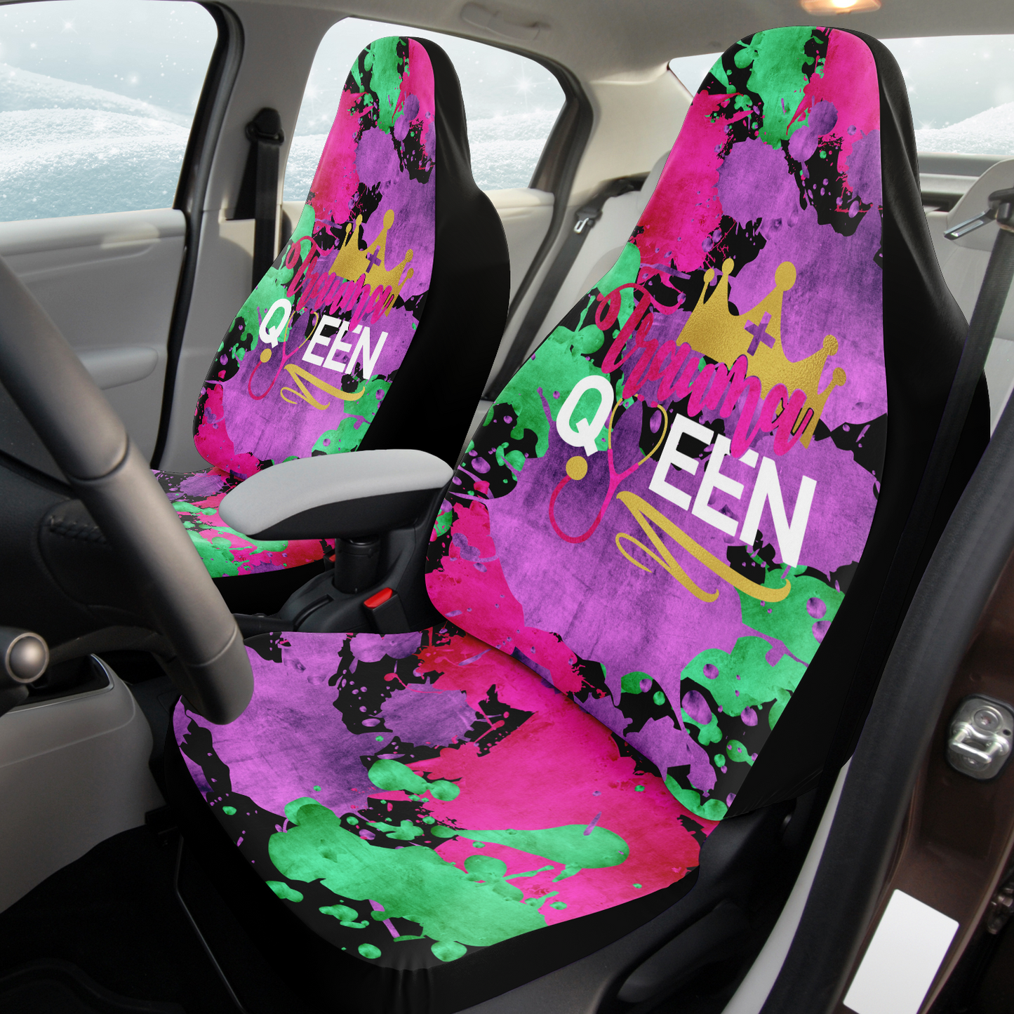 Nurse Car Seat Covers | Trauma Queen Paint Splat Nurse Car Seat Cover-Car Seat Cover - AOP-TD Gift Solutions.com