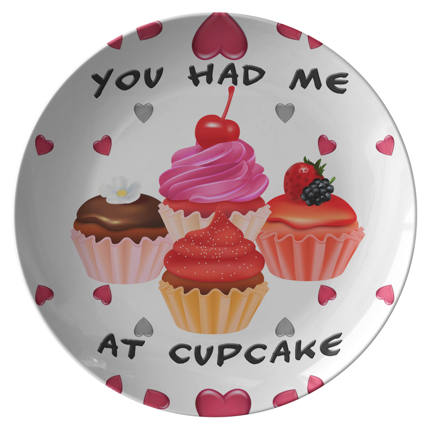 Home Decor Valentine's Day | You Had Me At Cupcake Plate-Dinnerware-TD Gift Solutions.com