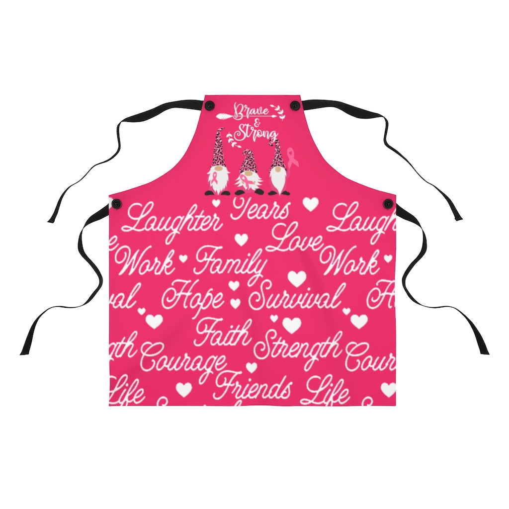 Aprons For Women | Breast Cancer Awareness Gnome Apron-Accessories-TD Gift Solutions.com