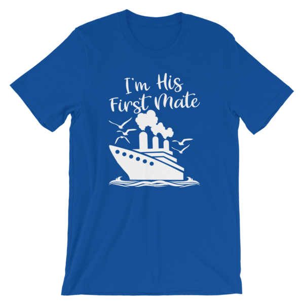 Cruise Addict | Couples Cruise Captain & First Mate Royal Blue Unisex T-Shirt - T-Shirts