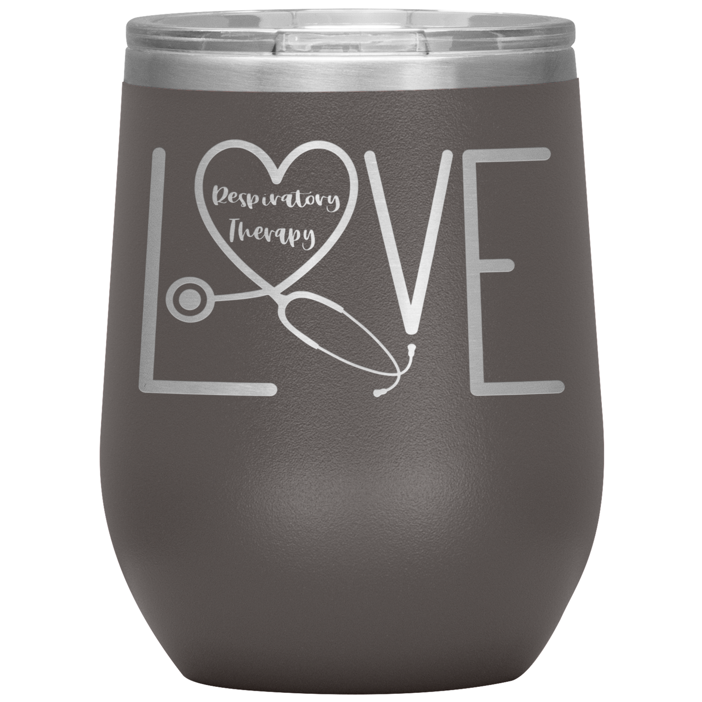 RT Swagger | Respiratory Therapy Love 12 oz Wine Tumbler-Wine Tumbler-TD Gift Solutions.com