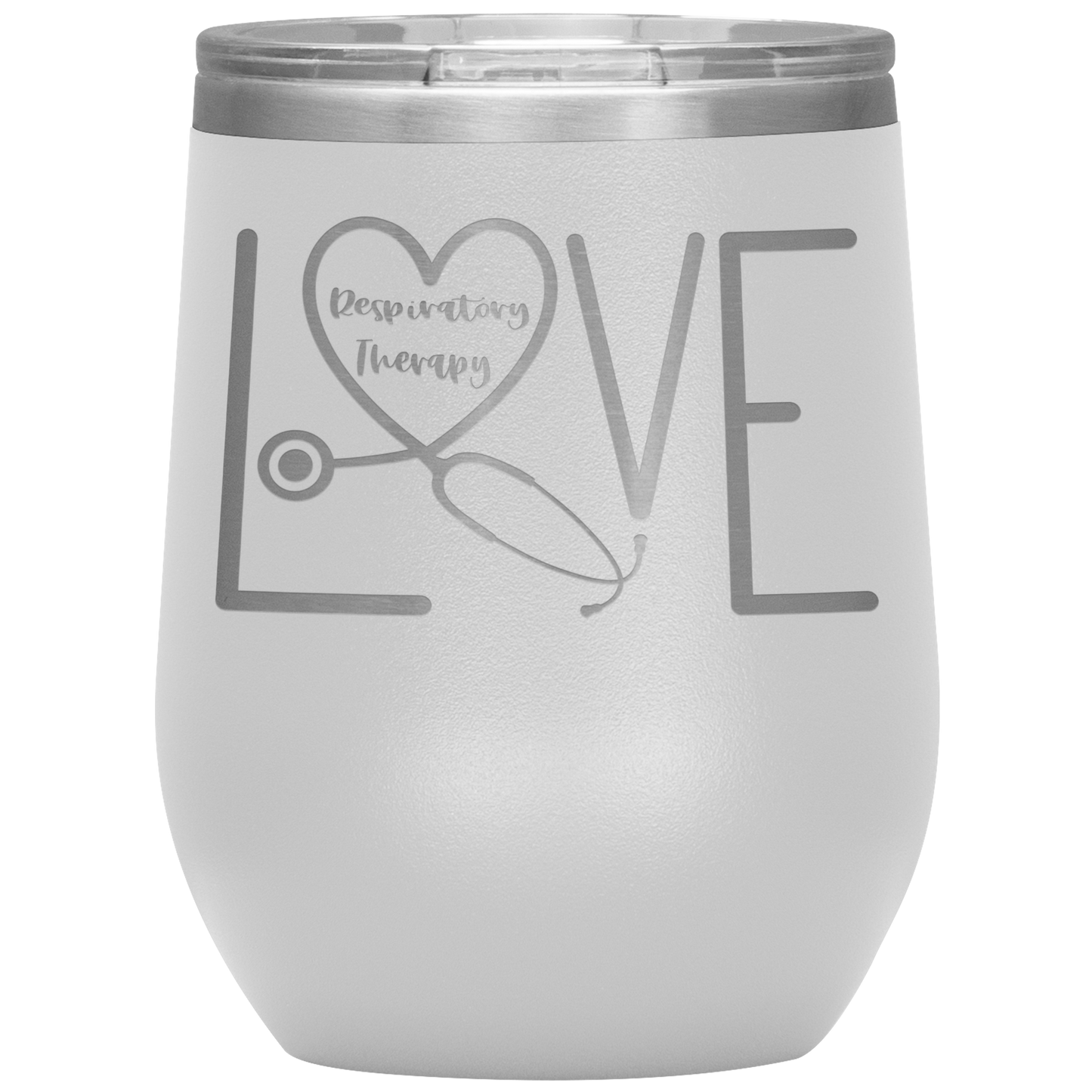 RT Swagger | Respiratory Therapy Love 12 oz Wine Tumbler-Wine Tumbler-TD Gift Solutions.com