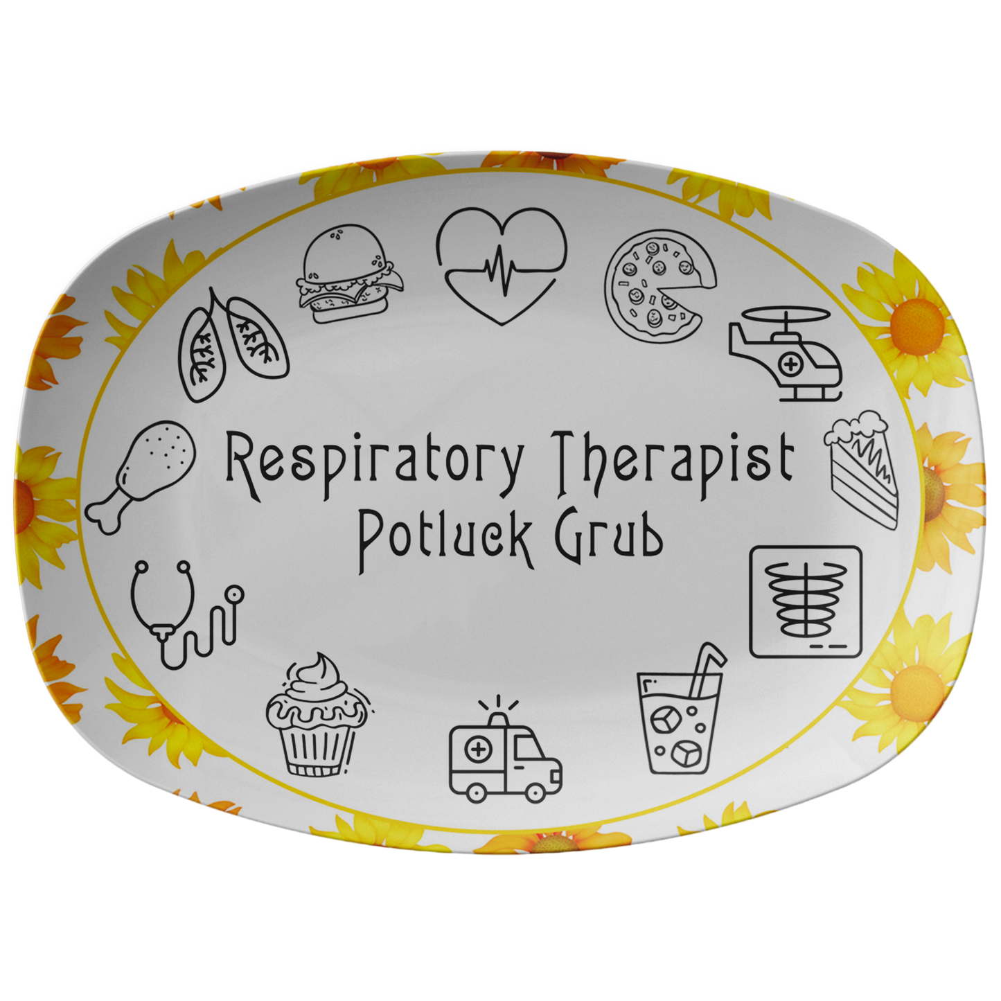 Sun Flower Serving Platter | Respiratory Therapy Serving Platter | Respiratory Therapy Potluck Grub - Dinnerware