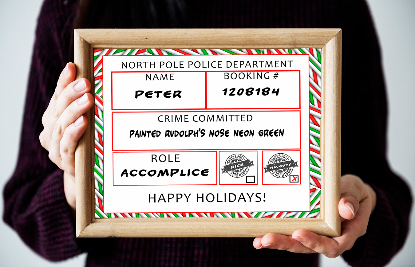 Santa's Naughty List Printable Sign | Naughty List | Christmas Party - Mug Shot Sign