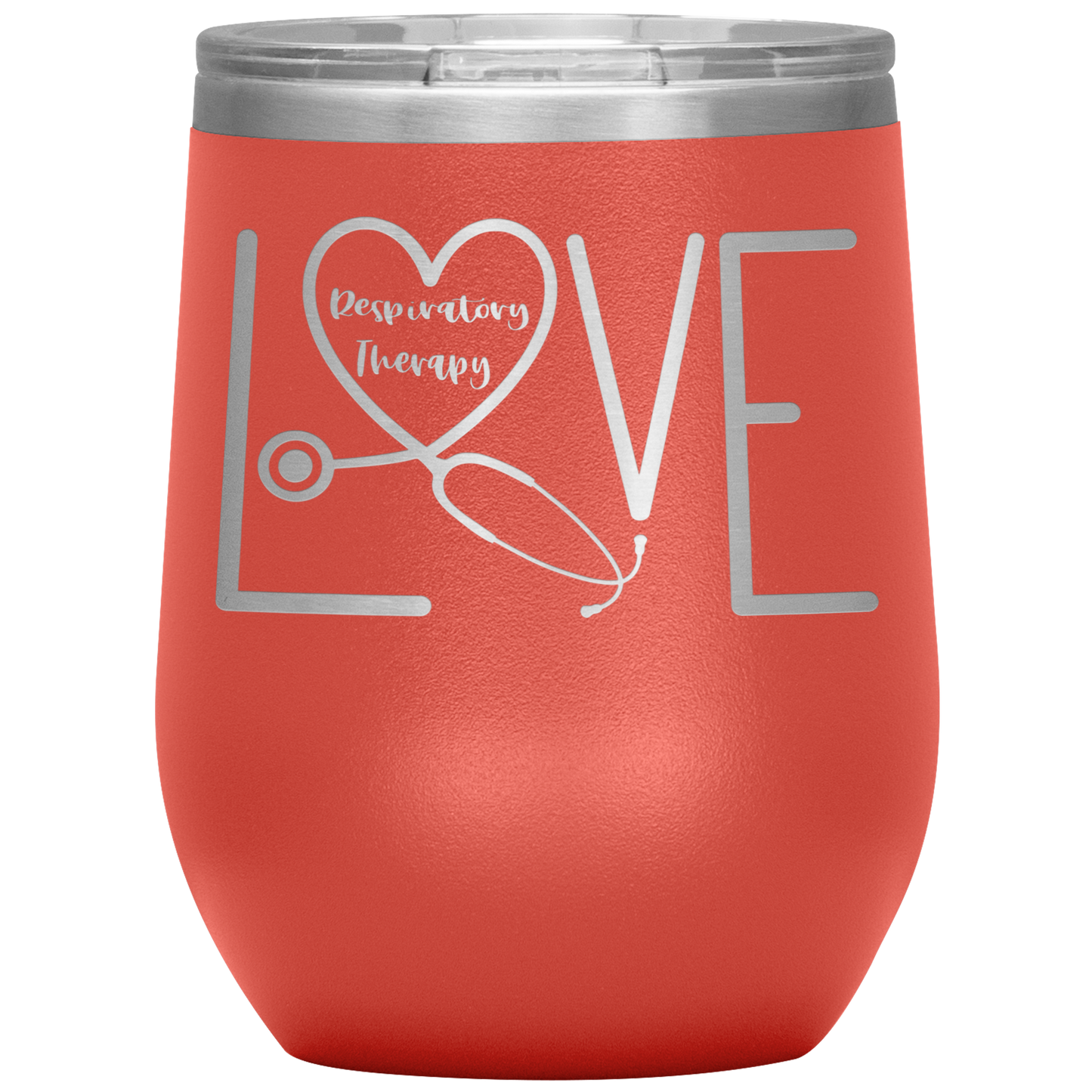 RT Swagger | Respiratory Therapy Love 12 oz Wine Tumbler-Wine Tumbler-TD Gift Solutions.com