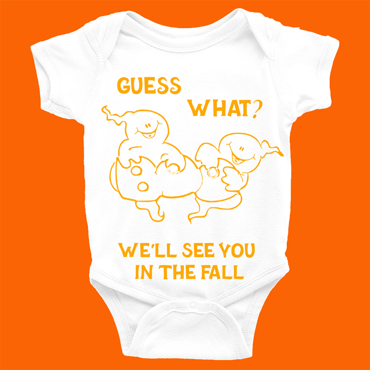 Twin Ghost Baby Announcement Onesie | Fun Ways to Announce Twins - 